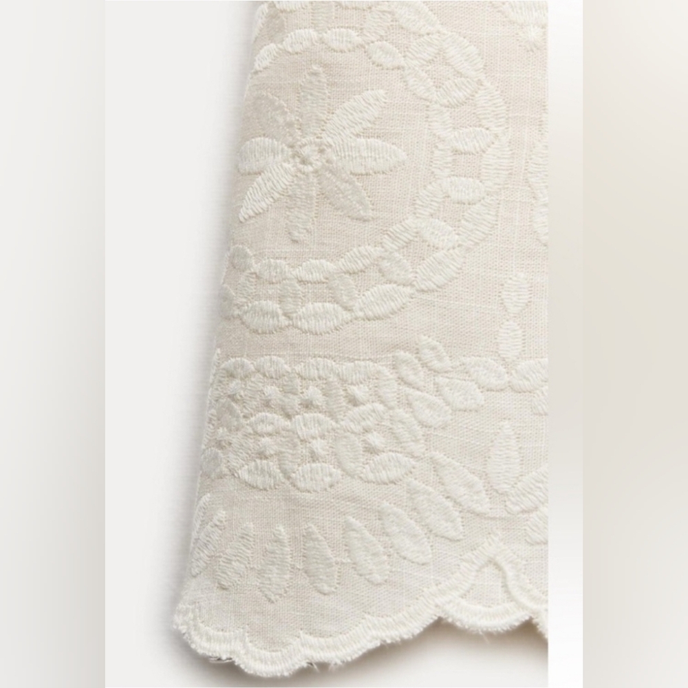 Zara Embroidered High Waisted Shorts Size Small - Picture 3 of 9